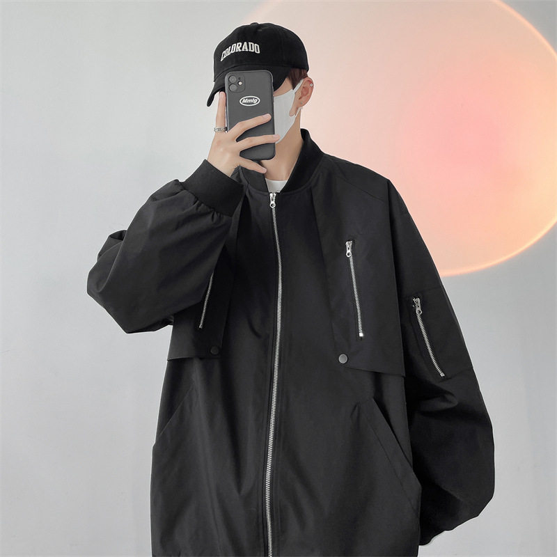 美式hiphop外套男夏季欧美vibe风飞行员夹克街头潮牌棒球服上衣服