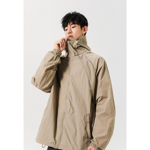 2025新款户外连帽防晒衣男潮牌结构舒适透气外套薄款遮阳休闲上衣