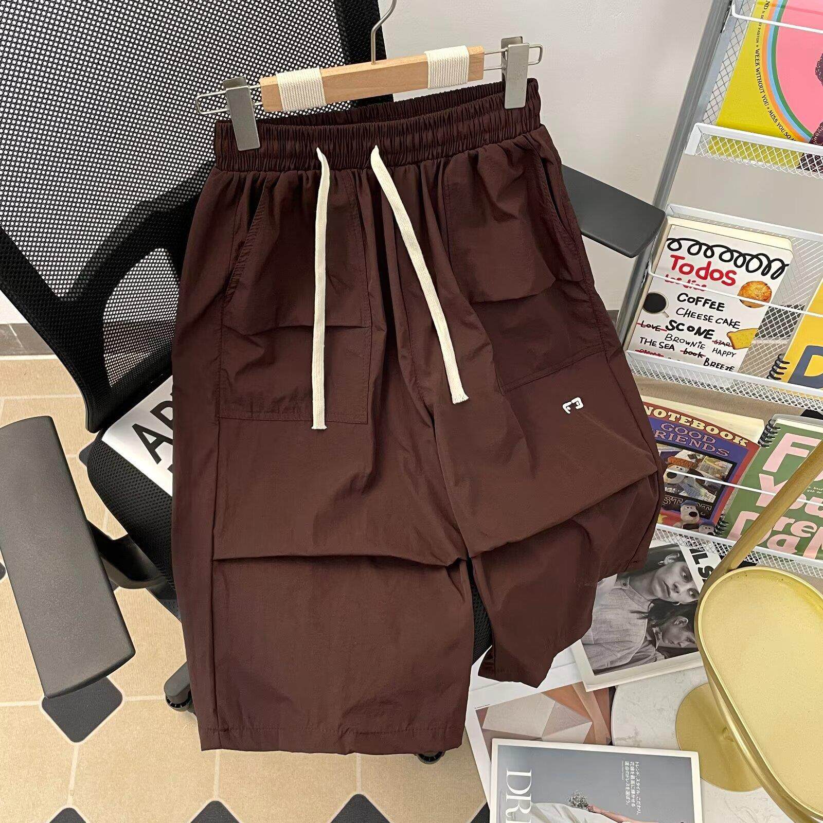 高街citiboy工装裤休闲七分裤夏季直筒宽松冲锋裤男女款抽绳裤子