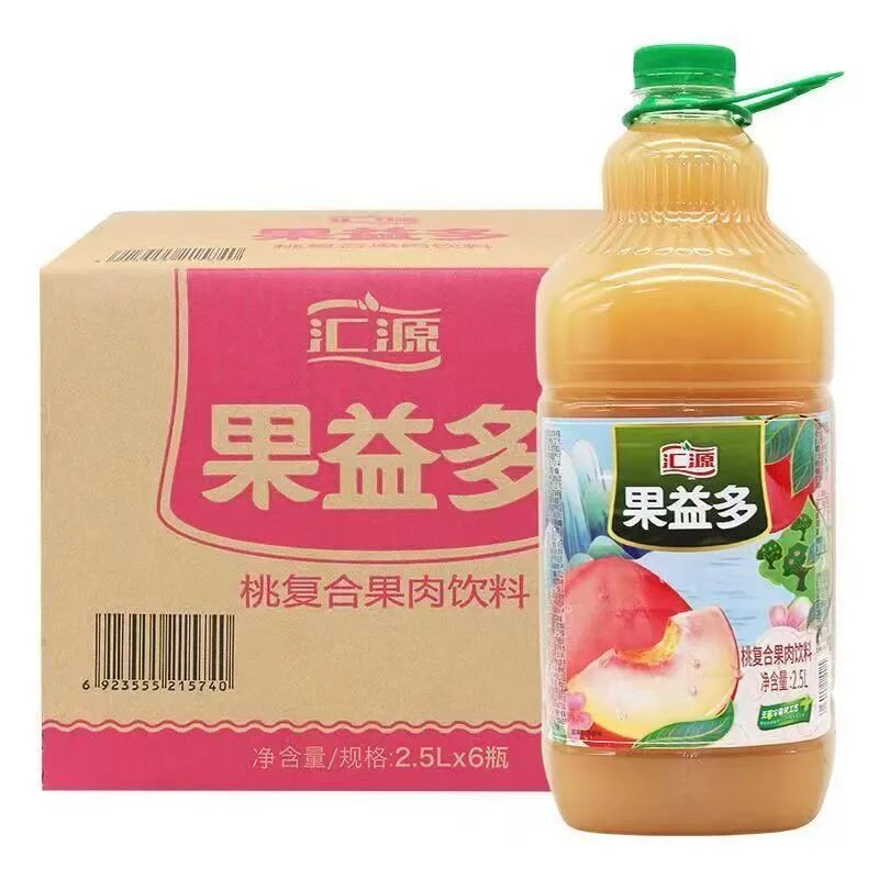 汇源果益多桃复合果肉饮料橙混合果汁大桶 2.5L*6桶