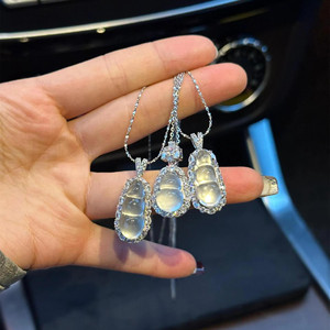 高级天然高冰水沫玉髓四季豆玉髓吊坠项链阳白玉髓福豆子平安吉祥