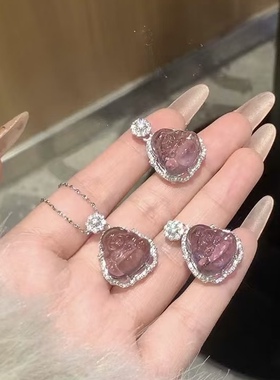 s925银天然紫水晶佛公吊坠紫气东来镶嵌金钻气质高级感