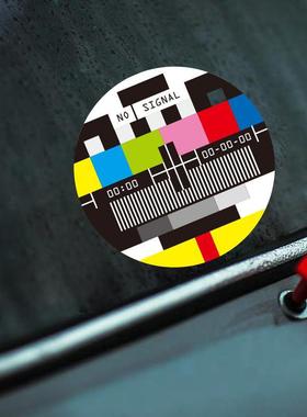 kook电视无信号雪花儿时的记忆反光防水个性创意后窗装饰汽车贴纸