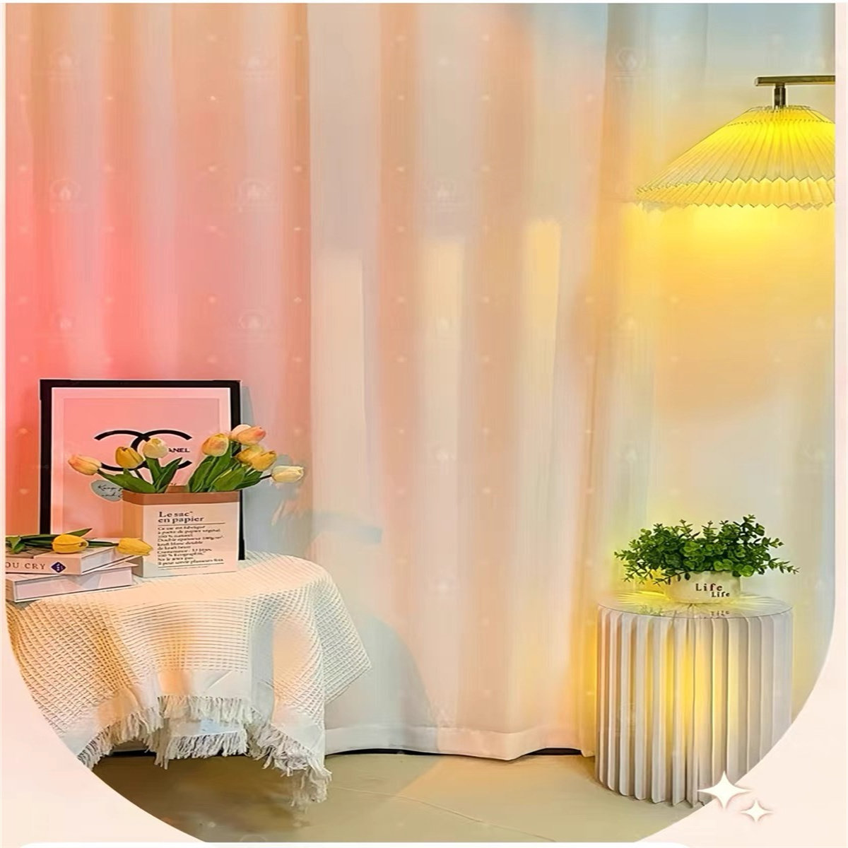 新款窗帘直播背景高级感网红仿真墙布3D立体直播间拍照简约背景布