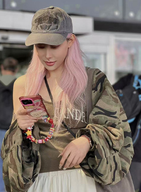 AMALIA SANDRA Moonlit Serenade系列--连帽迷彩短开衫