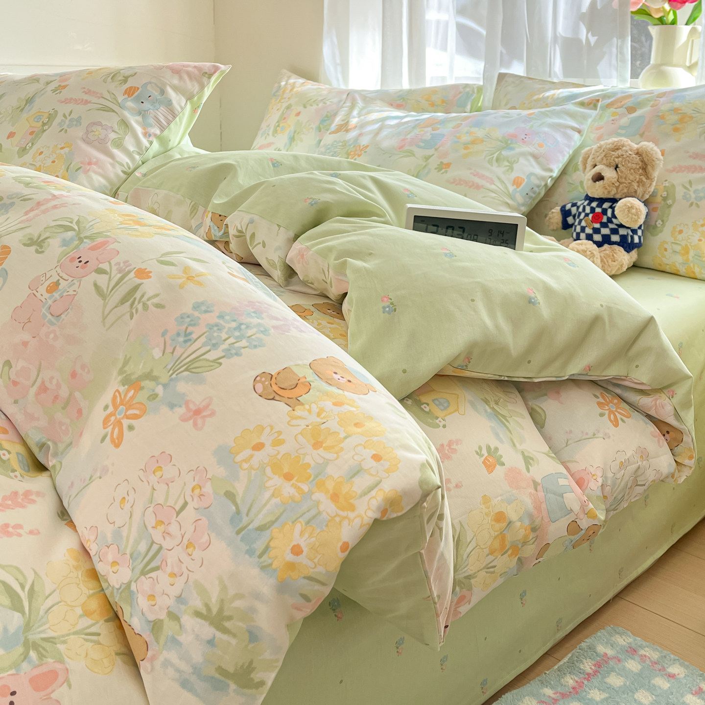 ins田园风碎花纯棉四件套全棉 小清新床单被套床笠学生三件套1.5