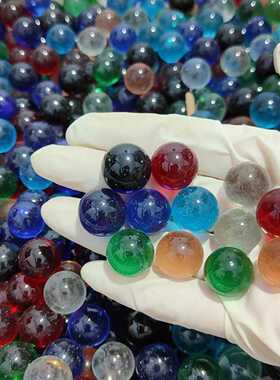 彩色16MM玻璃球夹弹珠童年溜溜球玻璃珠子跳棋子儿童玩具