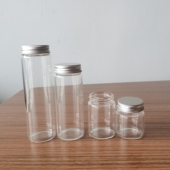 4.7cm管制瓶密封玻璃瓶高硼硅瓶透明空瓶糖果瓶胶囊瓶带铝盖 包邮