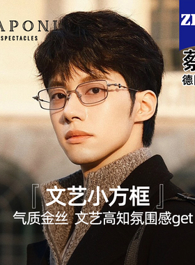 CAPONI纯钛金丝眼镜蔡司镜片近视可配2026年新防蓝光小方框素颜女