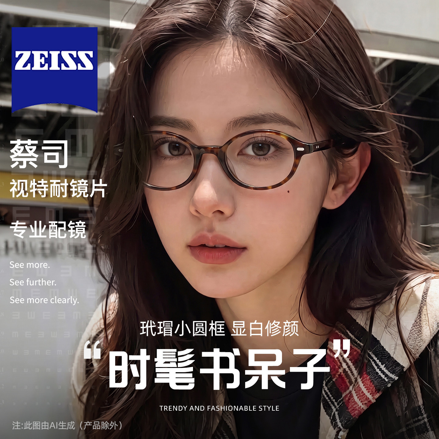 书呆子板材小框玳瑁眼镜框图片