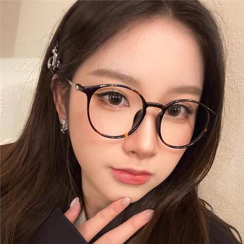 SEROVA施洛华SC667眼镜框圆形素颜显瘦β钛超轻玳瑁色近视眼镜架