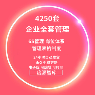 企业运营全套管理制度表格模板资料6S管理流程与系统公司文化建设