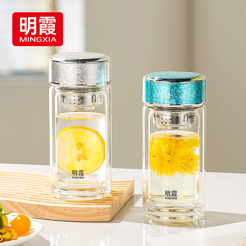 明霞高硼硅迷你小巧双层玻璃杯