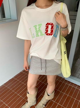 LK STORE LKOD2026夏季新款爱心波点星星碎花字母潮牌情侣短袖T恤