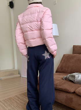 LK STORE LKOD2025新款五角星草写字母豹纹贴布女款微喇卫裤长裤