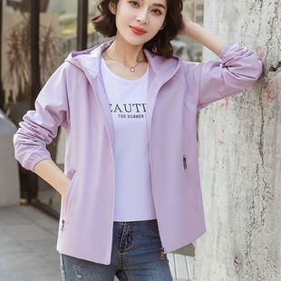 休闲短款 防风上衣开衫 大码 薄款 户外冲锋衣 时尚 春秋外套女2025新款