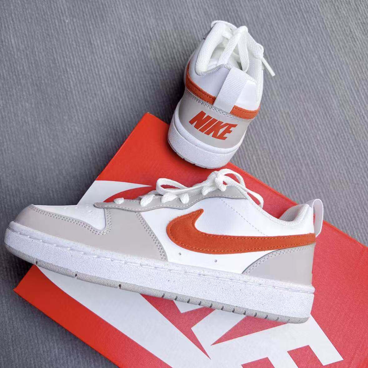 耐克Nike Court Borough 2低帮小白鞋板鞋女鞋大童IQ2725-100