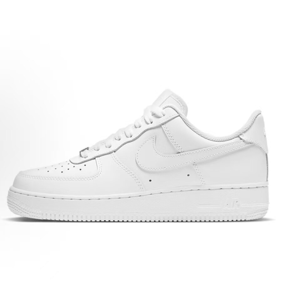 NikeAirForce1 耐克经典纯白空军一号低帮气垫休闲板鞋DD8959-100