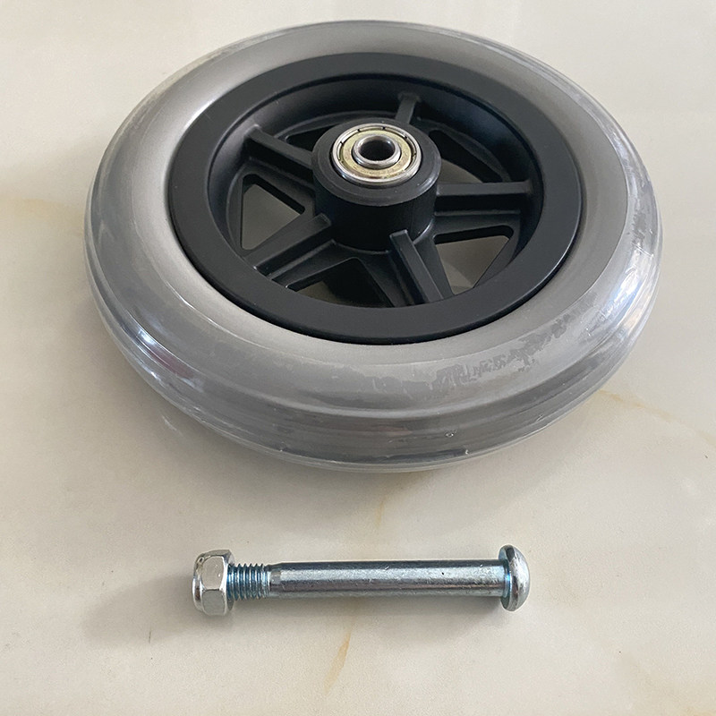 新款通用轮椅配件聚氨酯6寸万向前小轮子6英寸pu发泡轮实心免充气