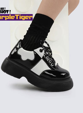 Yeah Hot原创英伦黑色小皮鞋女小众春夏季甜酷学院风单鞋百搭女鞋