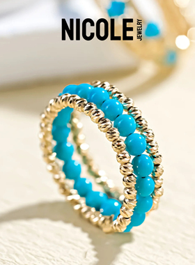 925纯银绿松石戒指女小众设计感