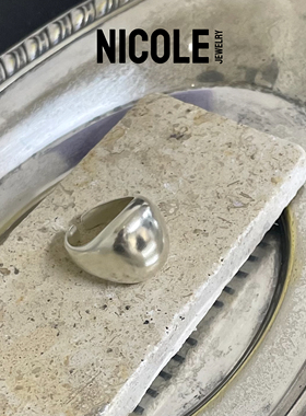 Nicole Jewelry 纯银素圈椭圆光面戒指女小众设计宽版女士5g左右