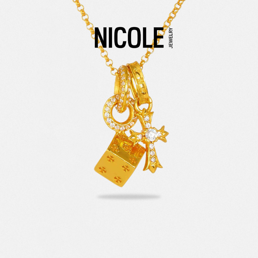 Nicole Jewelry骰子十字架纯银项链小众设计感锁骨链中古风新品