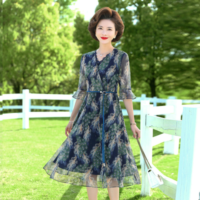 中年妈妈款夏装连衣裙洋气质
