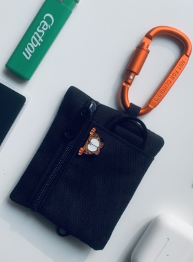 加菲猫2023新款钥匙包卡包男款机能挂扣运动银行mini小挂包耳机包