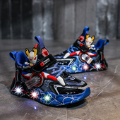 子发光秋冬男孩二棉鞋 亮灯宝宝鞋 子儿童亮灯鞋 男童鞋 加绒小童棉鞋