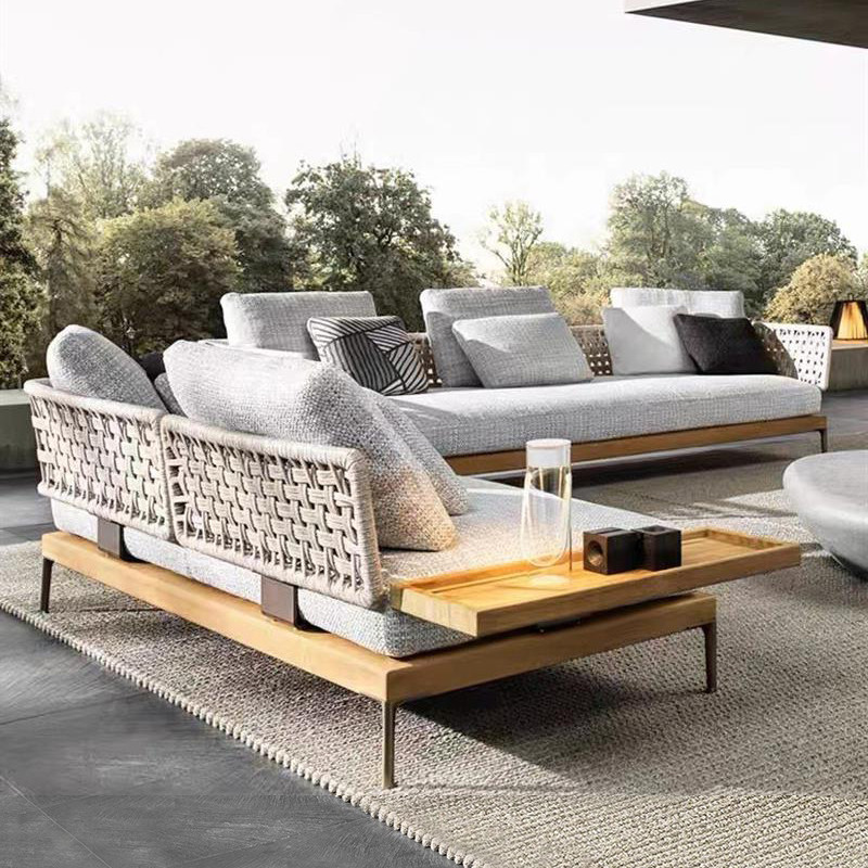 户外庭院沙发柚木藤椅防水防晒民宿露台阳台休闲藤编实木沙发组合,住宅家具,户外沙发,淘宝优惠券,粉丝福利购,淘宝优惠卷