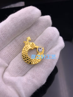 带水钻龙形徽章中国人寿龙司徽胸牌定制定做2.5厘米现货