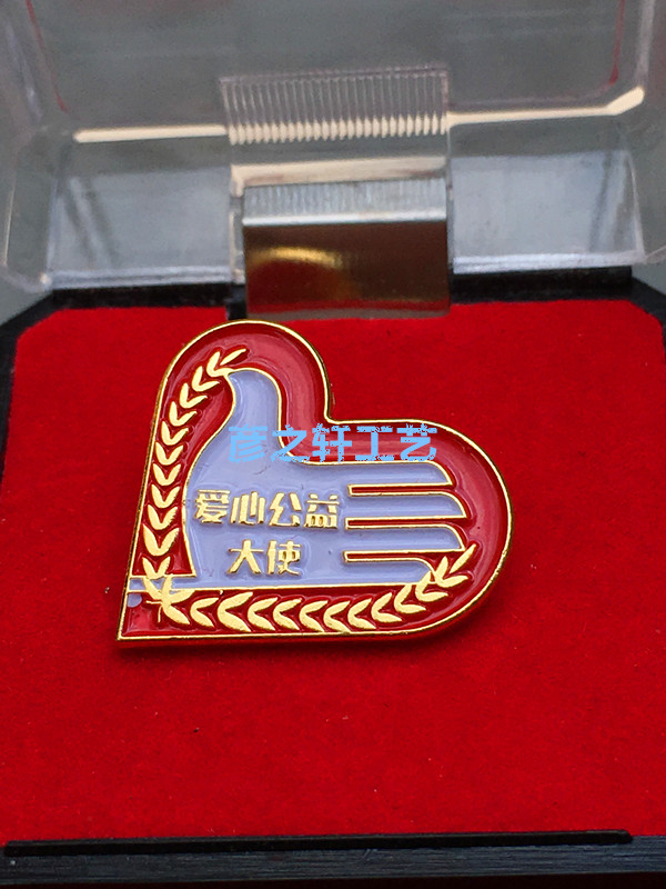 青年志愿者爱心公益大使徽章胸章胸牌定制定做满99包邮