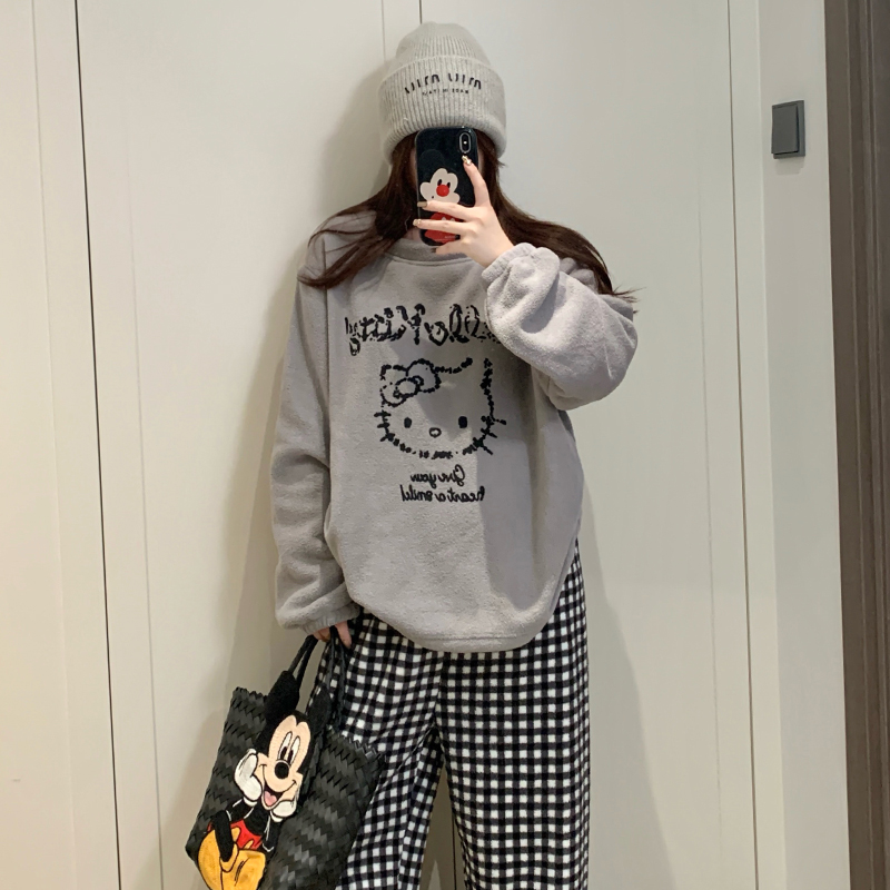 珊瑚绒睡衣女秋冬季加厚绒可外穿