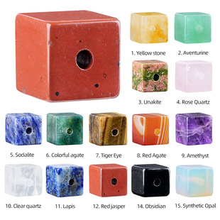 10mm水晶方块2mm大孔珠diy手工手链项链隔珠散珠配件天然水晶方糖