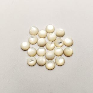 天然白蝶贝戒面3- 10mm平底半弧镶嵌贴片戒指吊坠耳环diy饰品配件