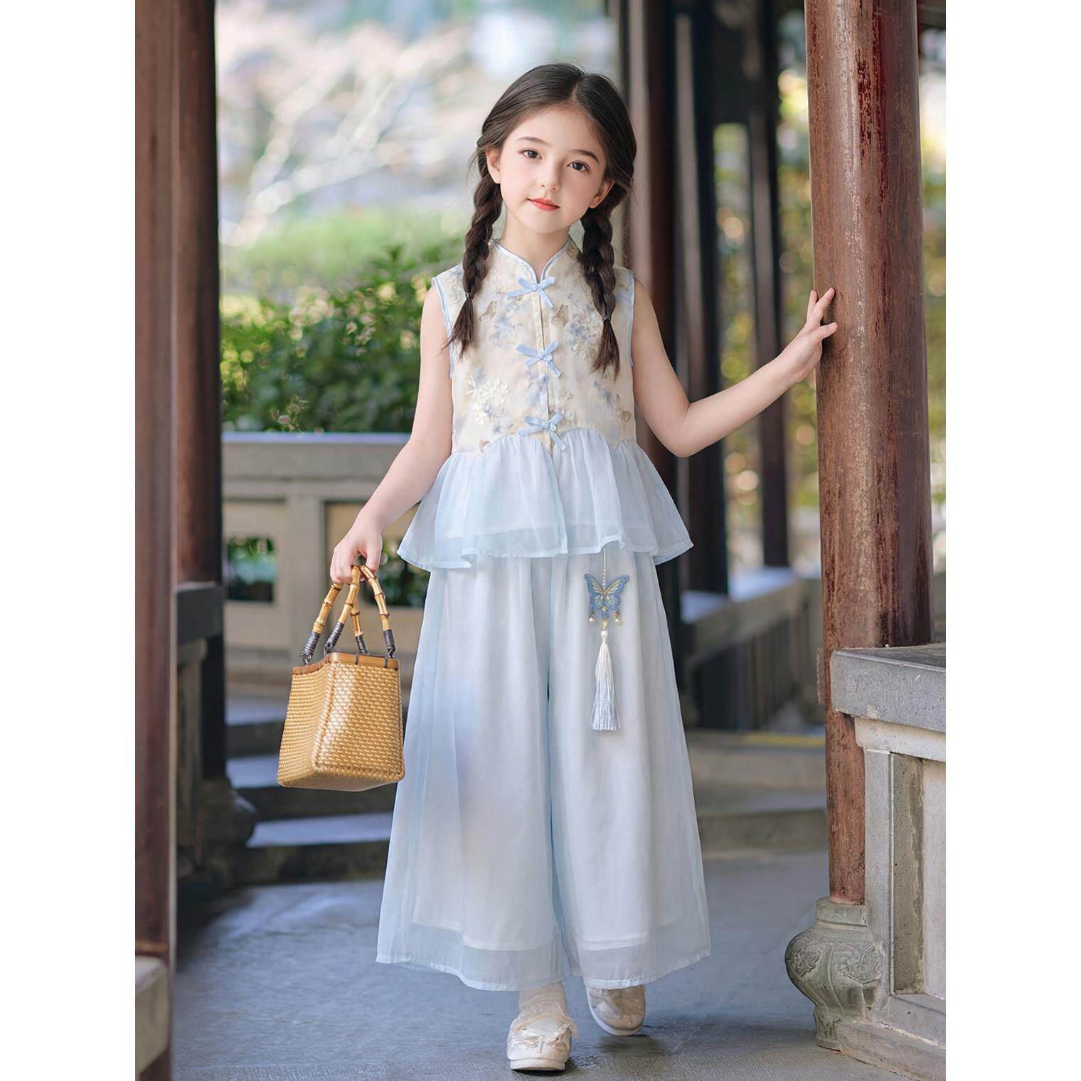 汉服女童连衣裙夏装2026新款儿童中式国风裙子套装女孩夏季公主裙