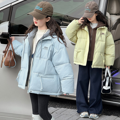 女童棉服冬季2025新款洋气儿童冬装外套加绒加厚女孩大童羽绒棉衣