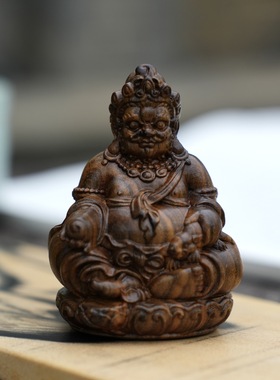 菩萨棋沉香木雕黄财神家居办公室桌面装饰摆件创意佛像工艺品批发