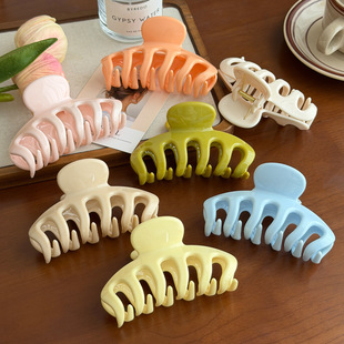 正品 高品质pc南瓜抓夹大号百搭糖果色发夹耐摔感鲨鱼夹子马尾发饰