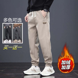 新款 休闲裤 宽松束脚运动卫裤 男生秋冬加绒工装 子春秋 男士 2025秋季