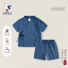 儿童和尚服汉服男童古装薄款小宝宝夏季中国风女童唐装课本剧套装
