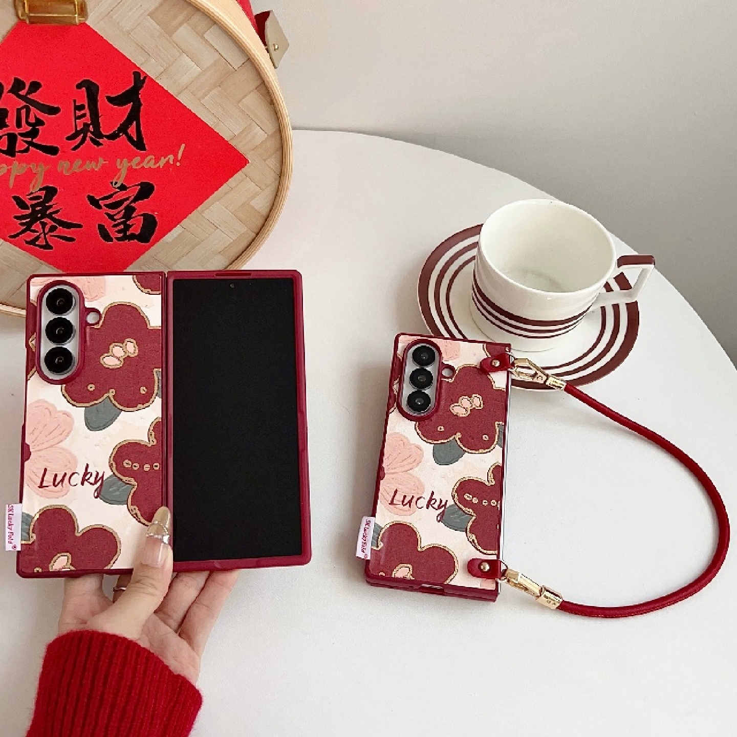 鎏金油画花朵三星ZFold7手机壳