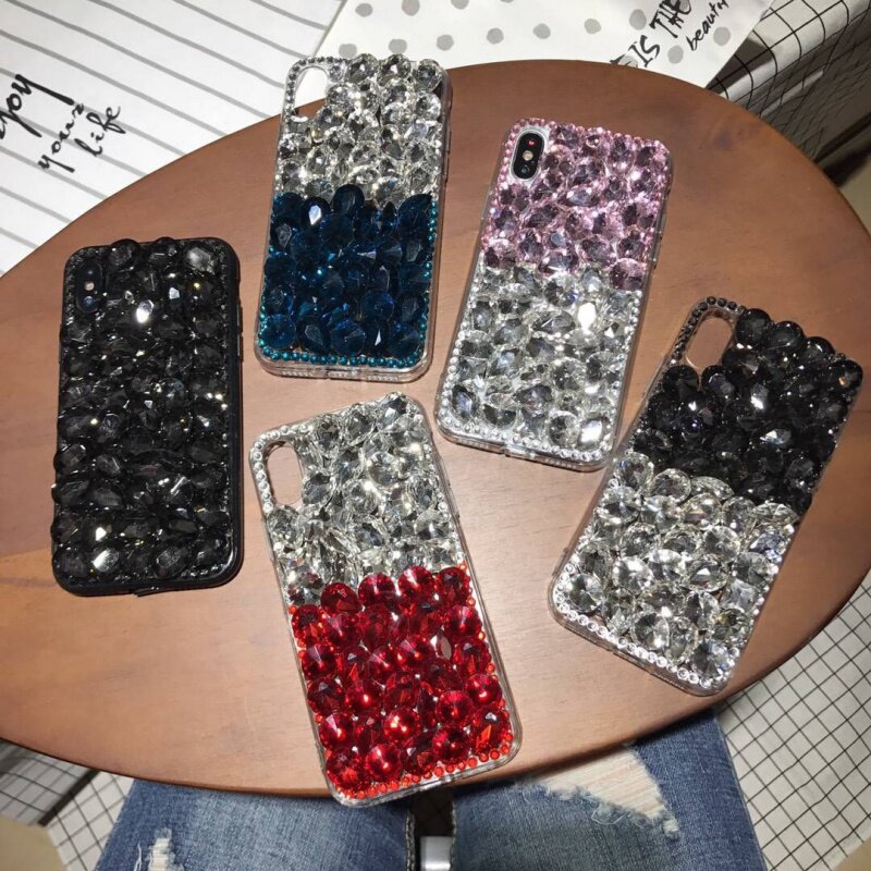 KUAIJIEWEI奢华适用苹果8plus彩色水钻iPhoneXR壳防刮花防摔16ProMax手机保护套