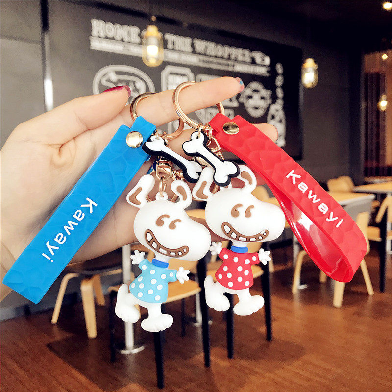 斑点狗钥匙扣挂件小狗公仔情侣款钥匙链ins包挂饰吊坠小礼物送男