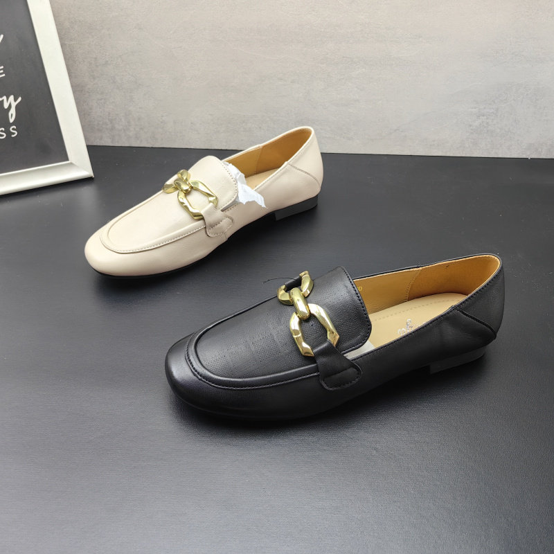 2025春季真皮女鞋百搭休闲低跟方跟方头乐福鞋时尚牛皮女鞋单鞋,女鞋,乐福鞋（豆豆鞋）,淘宝优惠券,粉丝福利购,淘宝优惠卷