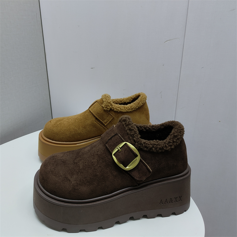 加绒保暖厚底增高女生勃肯鞋