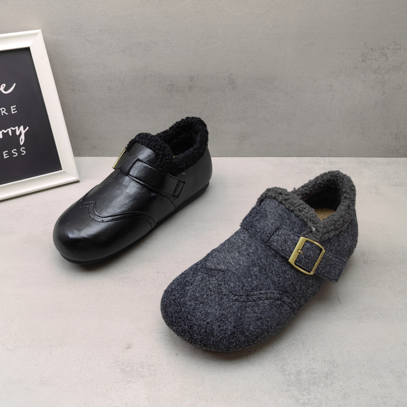 冬季加绒保暖绒面女款勃肯鞋