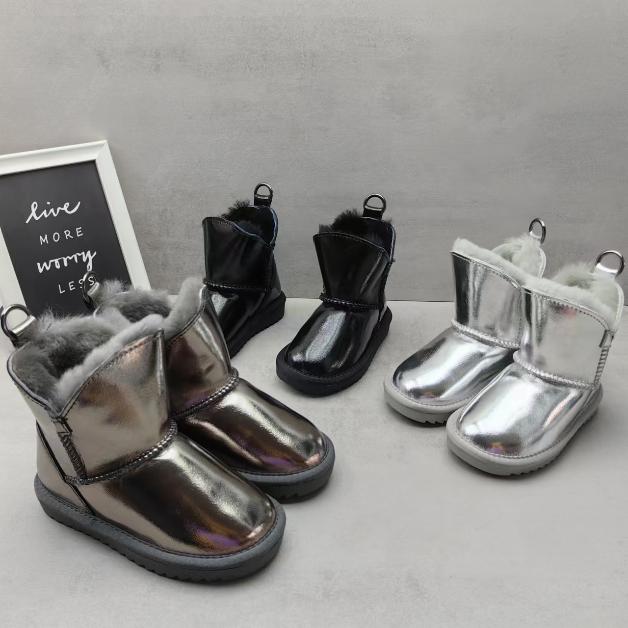 断码清仓特价冬款羊毛雪地靴保暖防滑儿童棉鞋套筒小童鞋