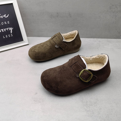 加绒保暖防滑平底女款勃肯鞋